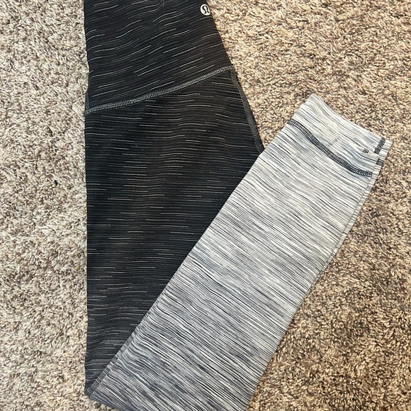 Lululemon Wunder Under Ombré Black Gray Leggings - Picture 3 of 3